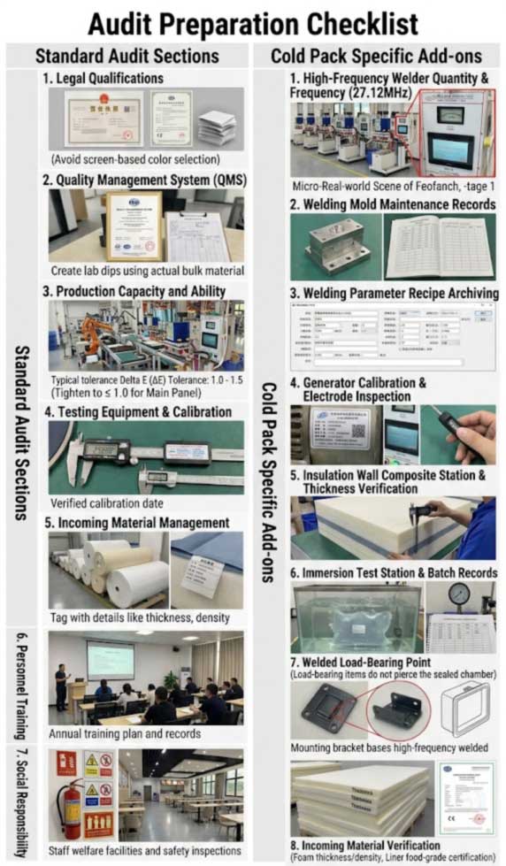 Soft Cooler Factory Audit -tarkistuslista maahantuojille